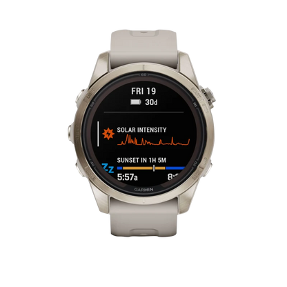 Garmin Fenix 7S Pro Sapphire Solar, Soft Gold with Light Sand Band (010-02776-14)