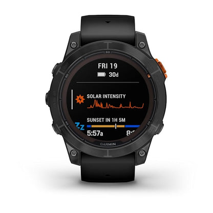 Garmin fēnix 7 Pro Solar Edition smartwatch, slate gray bezel with black band