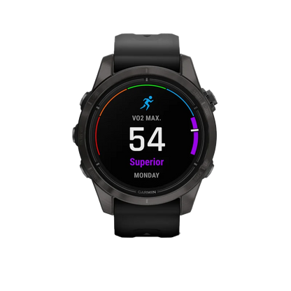 Garmin Epix Pro (Gen 2), edición zafiro de 42 mm, titanio DLC gris carbono con correa negra (010-02802-14)