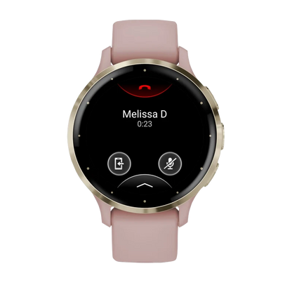Garmin Venu 3S, 41 mm Soft Gold Stainless Steel Bezel with Dust Rose Case and Silicone Band (010-02785-03)