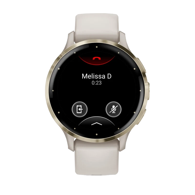 Garmin Venu 3S, 41 mm Soft Gold Stainless Steel Bezel with Ivory Case and Silicone Band (010-02785-04)