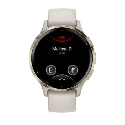 Garmin Venu 3S, 41 mm Soft Gold Stainless Steel Bezel with Ivory Case and Silicone Band (010-02785-04)