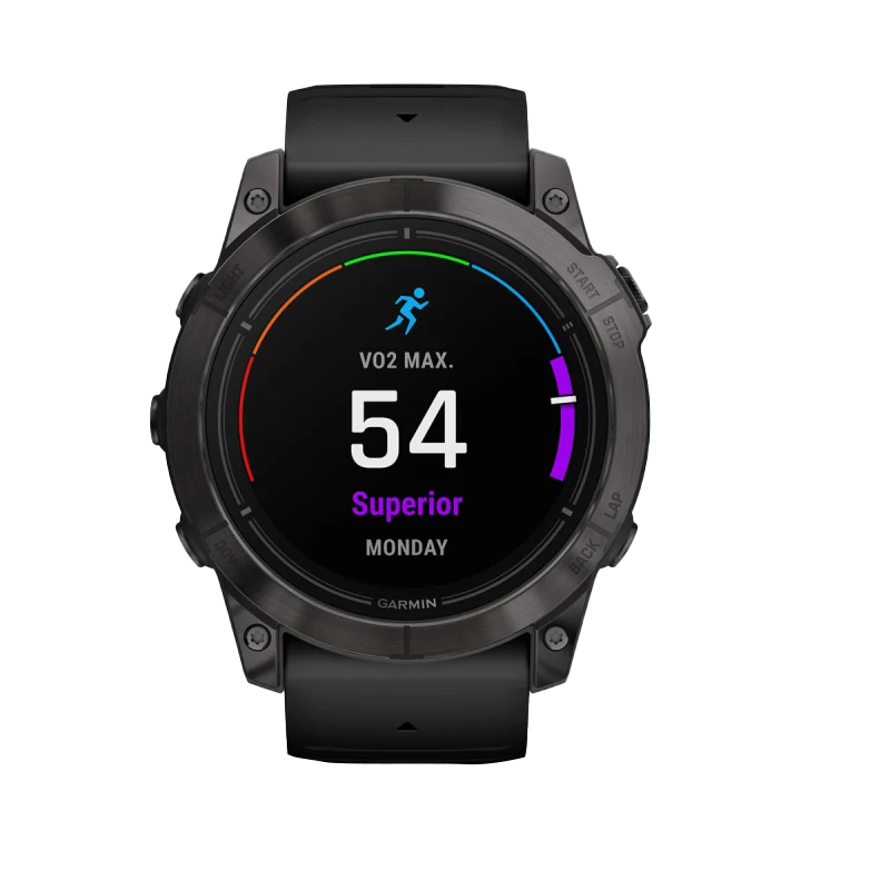 Garmin Epix Pro (Gen 2), edición zafiro de 51 mm, titanio DLC gris carbono con correa negra (010-02804-00)
