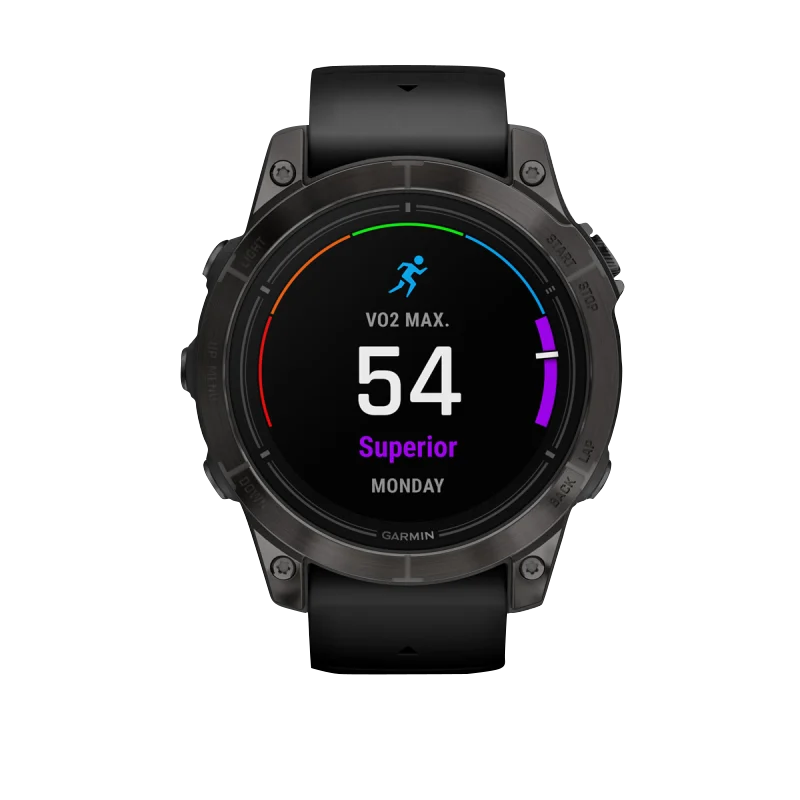 Garmin Epix Pro (Gen 2), 47 mm Edición Zafiro, titanio DLC gris carbono con correa negra (010-02803-10)