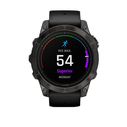 Garmin Epix Pro (Gen 2), 47 mm Edición Zafiro, titanio DLC gris carbono con correa negra (010-02803-10)