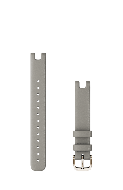 Garmin Lily Bands (14 mm) Braloba Gray Leather with Cream Gold Hardware (010-13068-A7)