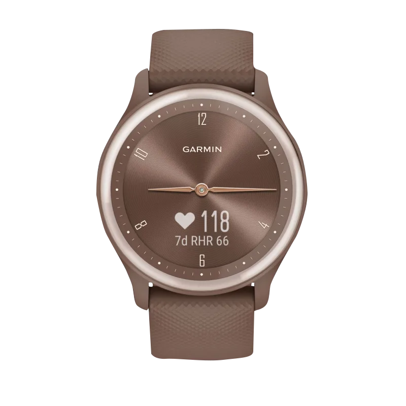 Garmin Vívomove Sport, Cocoa w/ Peach Gold Accents (Garmin Certified Refurbished)