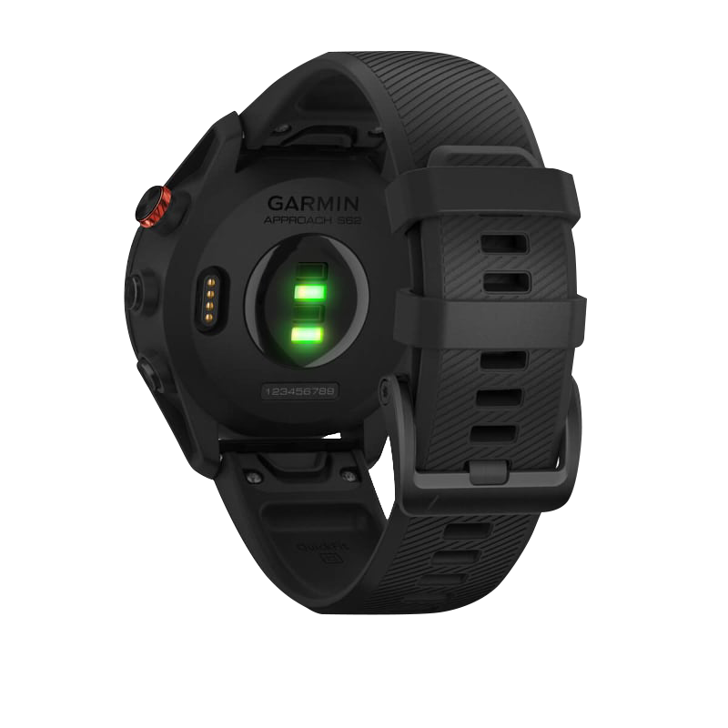 Garmin Approach S62 con bisel de cerámica negro y correa de silicona negra (reacondicionado certificado por Garmin)
