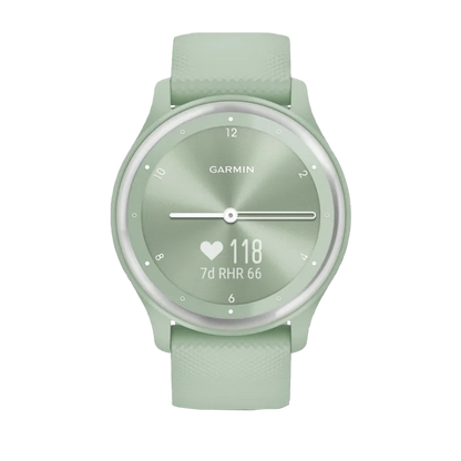 Garmin Vívomove Sport Cool Mint Case and Silicone Band with Silver Accents (Garmin Certified Refurbished)