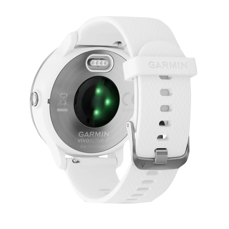 Garmin Vivoactive 3, White with Stainless Steel (Garmin Certified Refurbished)