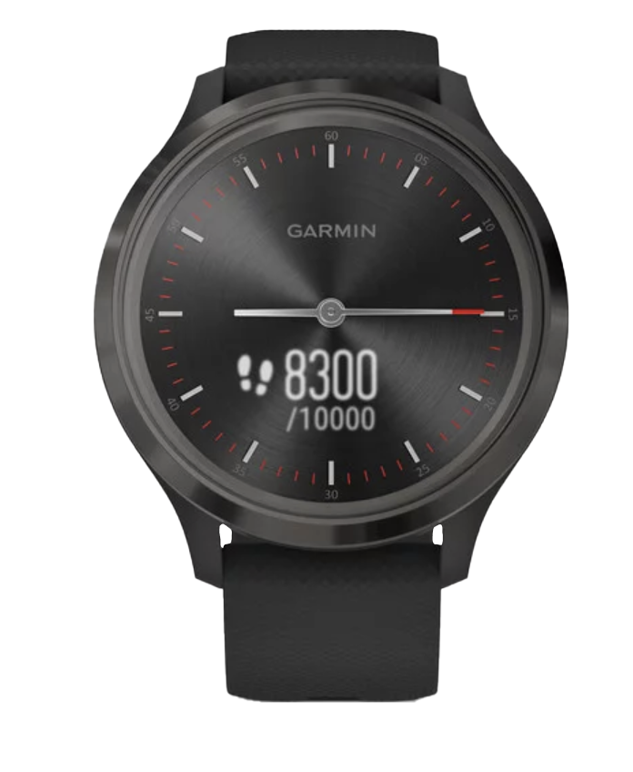 Garmin Vívomove 3 - Slate Stainless Steel Bezel with Black Silicone Band (010-02239-01)