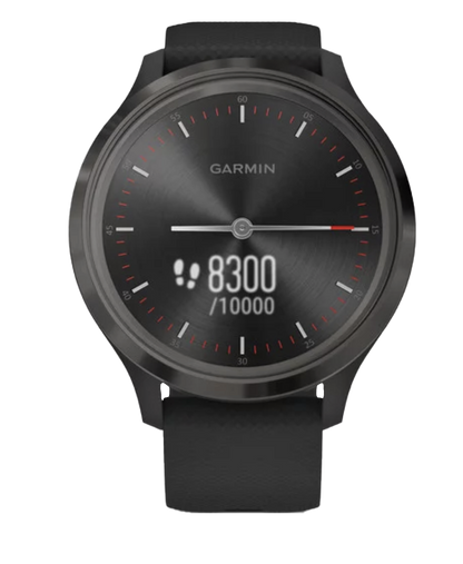 Garmin Vívomove 3 - Slate Stainless Steel Bezel with Black Silicone Band (010-02239-01)