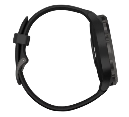 Garmin Vívomove 3 - Slate Stainless Steel Bezel with Black Silicone Band (010-02239-01)