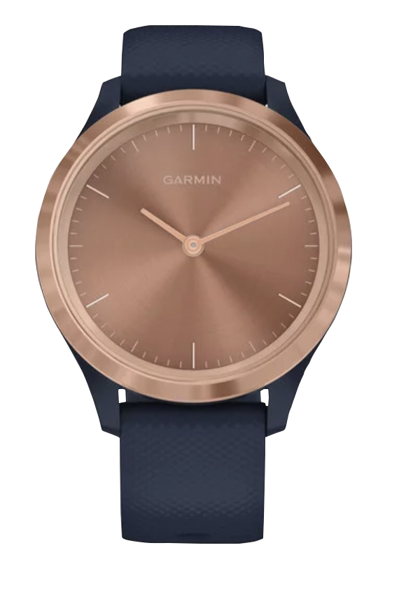 Garmin Vívomove - 3S Rose Gold Stainless Steel Bezel with Navy Silicone Band (010-02238-03)