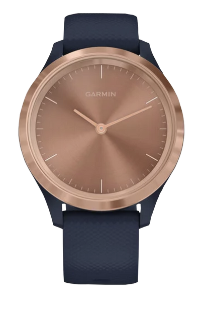 Garmin Vívomove - 3S Rose Gold Stainless Steel Bezel with Navy Silicone Band (010-02238-03)