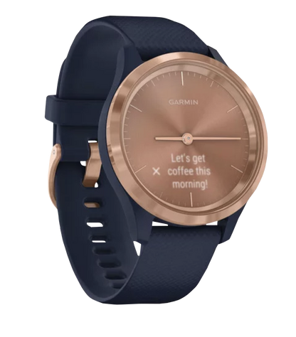 Garmin Vívomove - 3S Rose Gold Stainless Steel Bezel with Navy Silicone Band (010-02238-03)