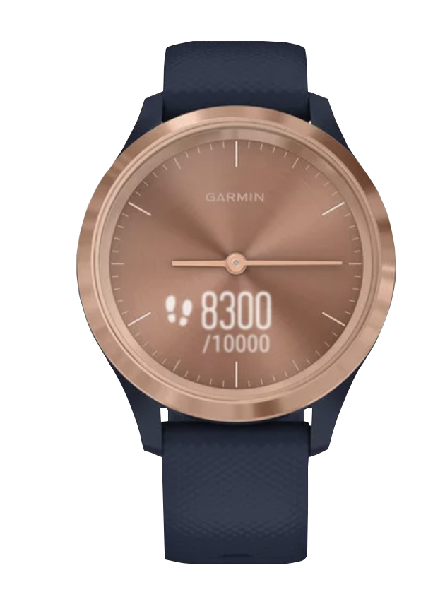 Garmin Vívomove - 3S Rose Gold Stainless Steel Bezel with Navy Silicone Band (010-02238-03)