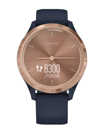 Garmin Vívomove - 3S Rose Gold Stainless Steel Bezel with Navy Silicone Band (010-02238-03)