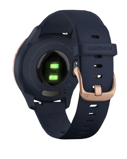 Garmin Vívomove - 3S Rose Gold Stainless Steel Bezel with Navy Silicone Band (010-02238-03)