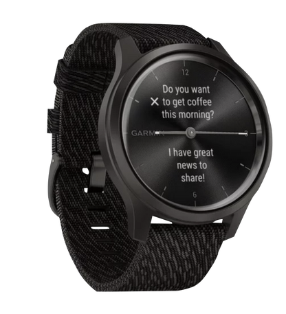 Garmin Vívomove Style - Graphite Aluminum with Black Pepper Woven Nylon Band (010-02240-03) by Garmin