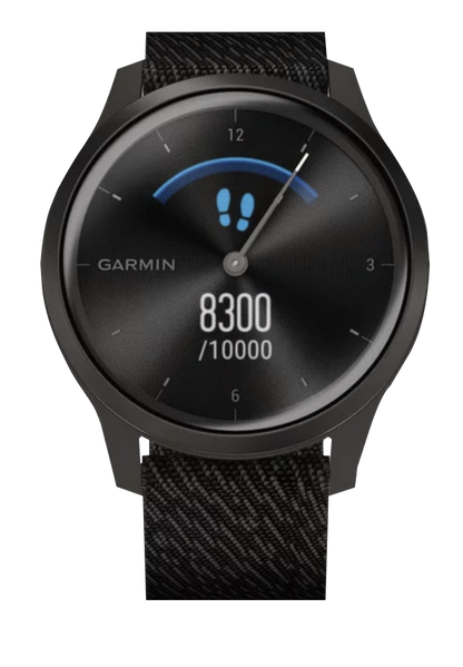 Garmin Vívomove Style - Graphite Aluminum with Black Pepper Woven Nylon Band (010-02240-03) by Garmin