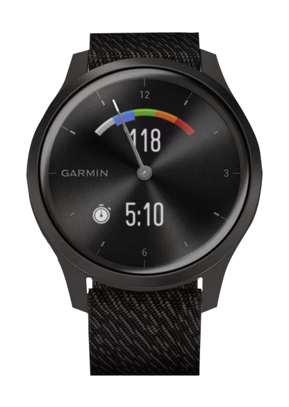 Garmin Vívomove Style - Graphite Aluminum with Black Pepper Woven Nylon Band (010-02240-03) by Garmin