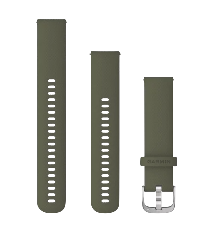 Garmin Quick Release Bands (20 mm) Moss with Silver Hardware (010-12924-11)