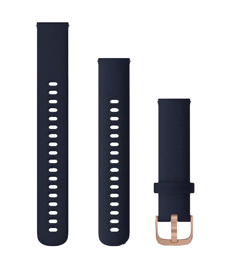 Garmin Quick Release Bands (18 mm) Navy with Rose Gold Hardware (010-12924-33)