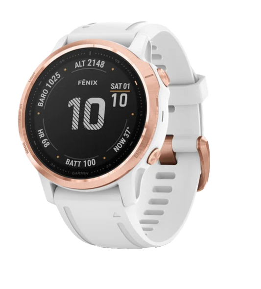 Garmin fenix 6S Pro, Rose Gold Bezel with White Band, GPS Smartwatch (Garmin Certified Refurbished) by Garmin