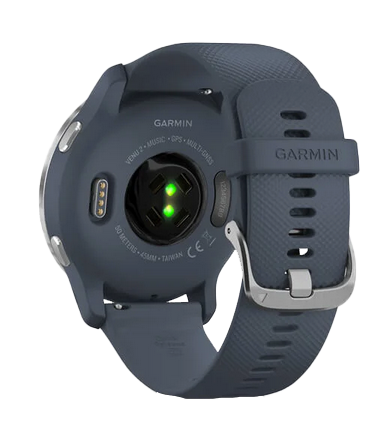 Gamin Venu 2, Silver Bezel with Granite Blue Case, GPS Smartwatch (Garmin Certified Refurbished)
