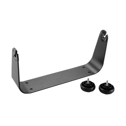Garmin bail mount with knobs for GPSMAP 800 series; gray metal bracket with two adjustment knobs