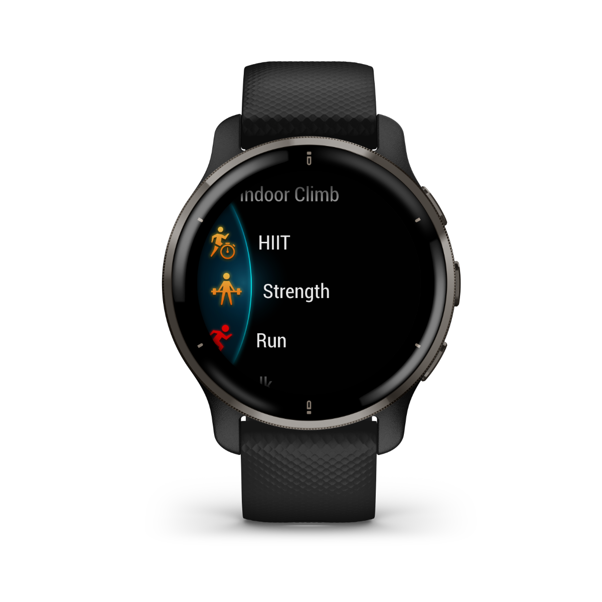Garmin Venu 2 Plus - Slate Stainless Steel Bezel with Black Case and Silicone Band (010-02496-01)