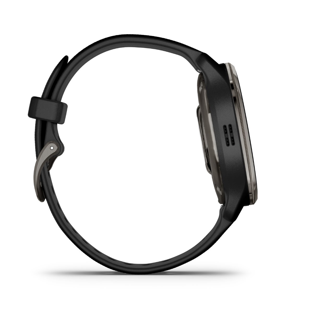 Garmin Venu 2 Plus - Slate Stainless Steel Bezel with Black Case and Silicone Band (010-02496-01)