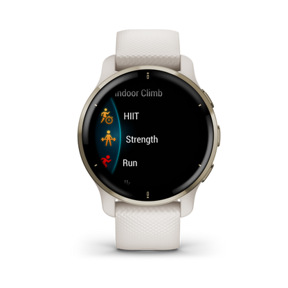 Garmin Venu 2 Plus, Cream Gold with Silicone Band (Garmin Certified Refurbished)