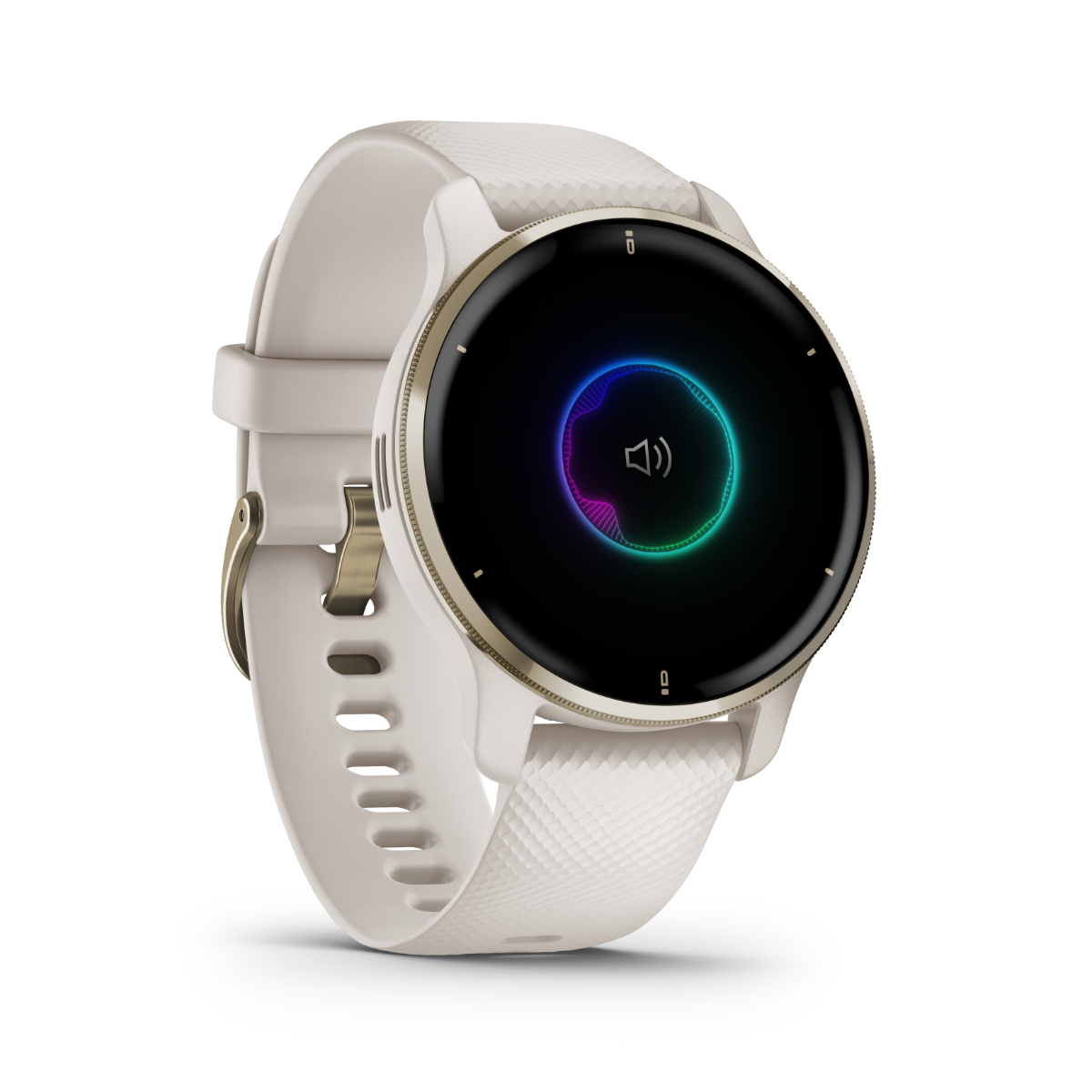 Garmin Venu 2 Plus, Cream Gold with Silicone Band (Garmin Certified Refurbished)