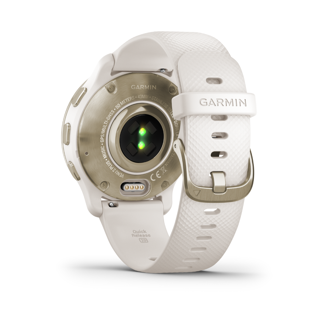 Garmin Venu 2 Plus, Cream Gold with Silicone Band (Garmin Certified Refurbished)