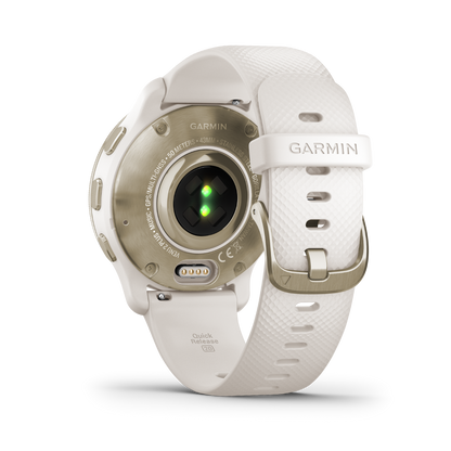 Garmin Venu 2 Plus, Cream Gold with Silicone Band (Garmin Certified Refurbished)