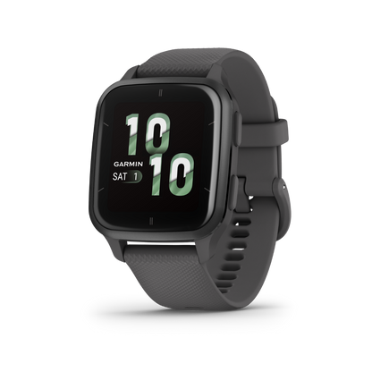 Garmin Venu Sq 2, Slate Aluminum Bezel with Shadow Gray Case and Silicone Band (010-02701-00)