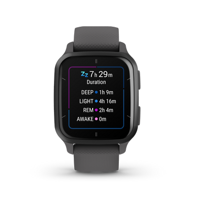 Garmin Venu Sq 2, Slate Aluminum Bezel with Shadow Gray Case and Silicone Band (010-02701-00)