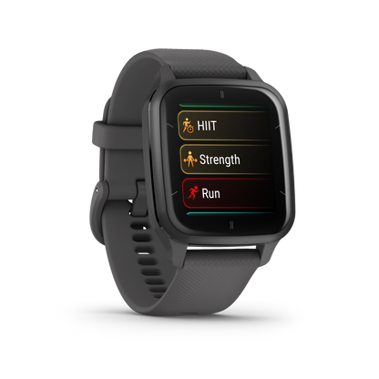 Garmin Venu Sq 2, Slate Aluminum Bezel with Shadow Gray Case and Silicone Band (010-02701-00)