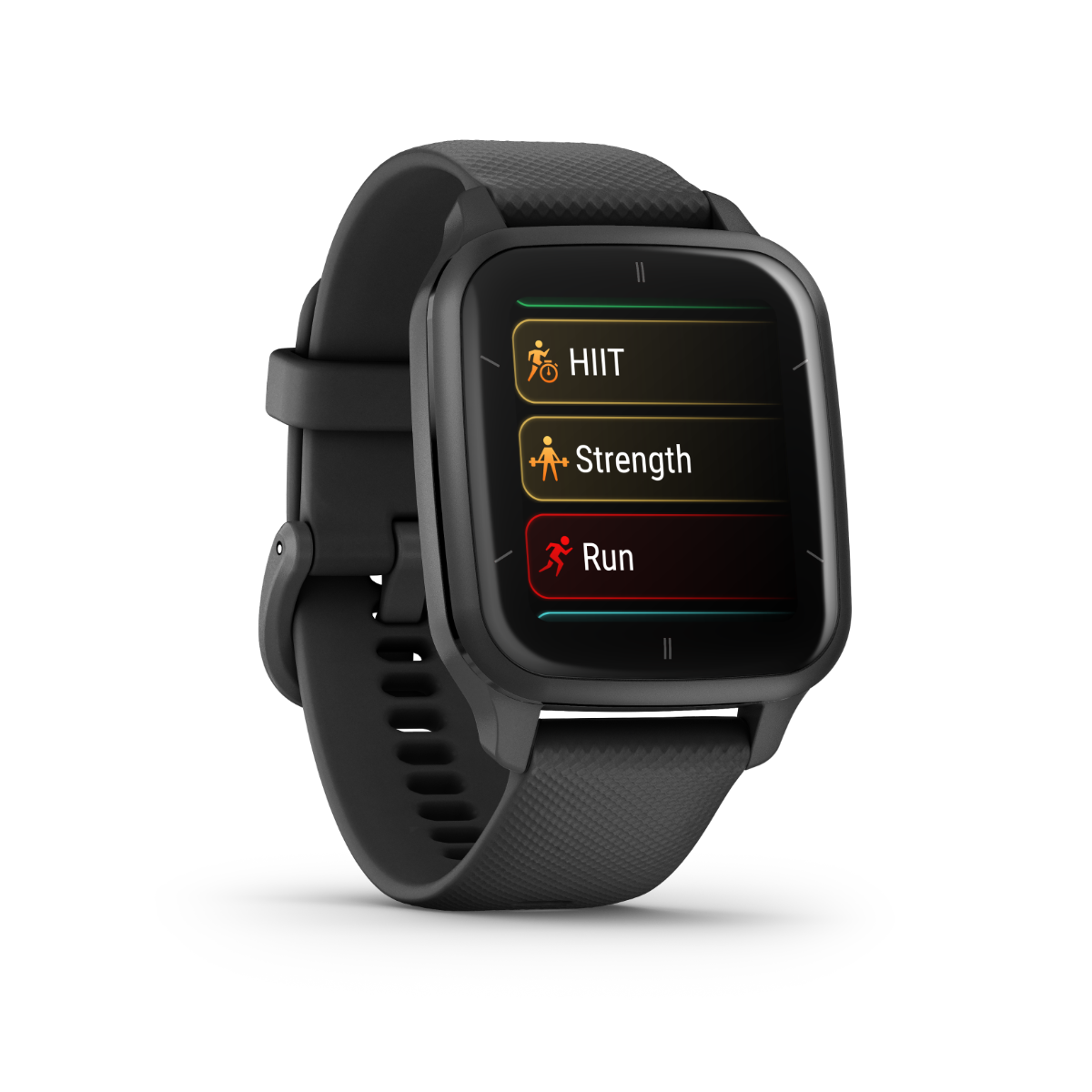 Garmin Venu Sq 2 Music, Slate Aluminum Bezel with Black Case and Silicone Band (010-02700-00)