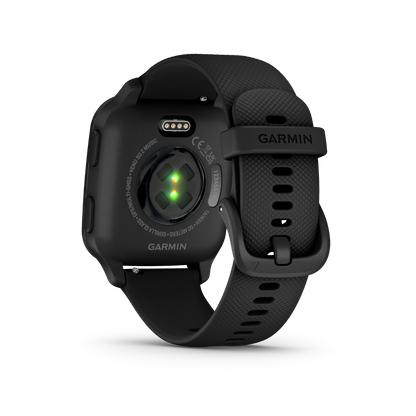 Garmin Venu Sq 2 Music, Slate Aluminum Bezel with Black Case and Silicone Band (010-02700-00)