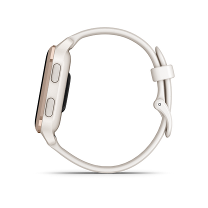 Garmin Venu Sq 2, Music, Peach Gold Aluminum Bezel with Ivory Case and Silicone Band (010-02700-01)