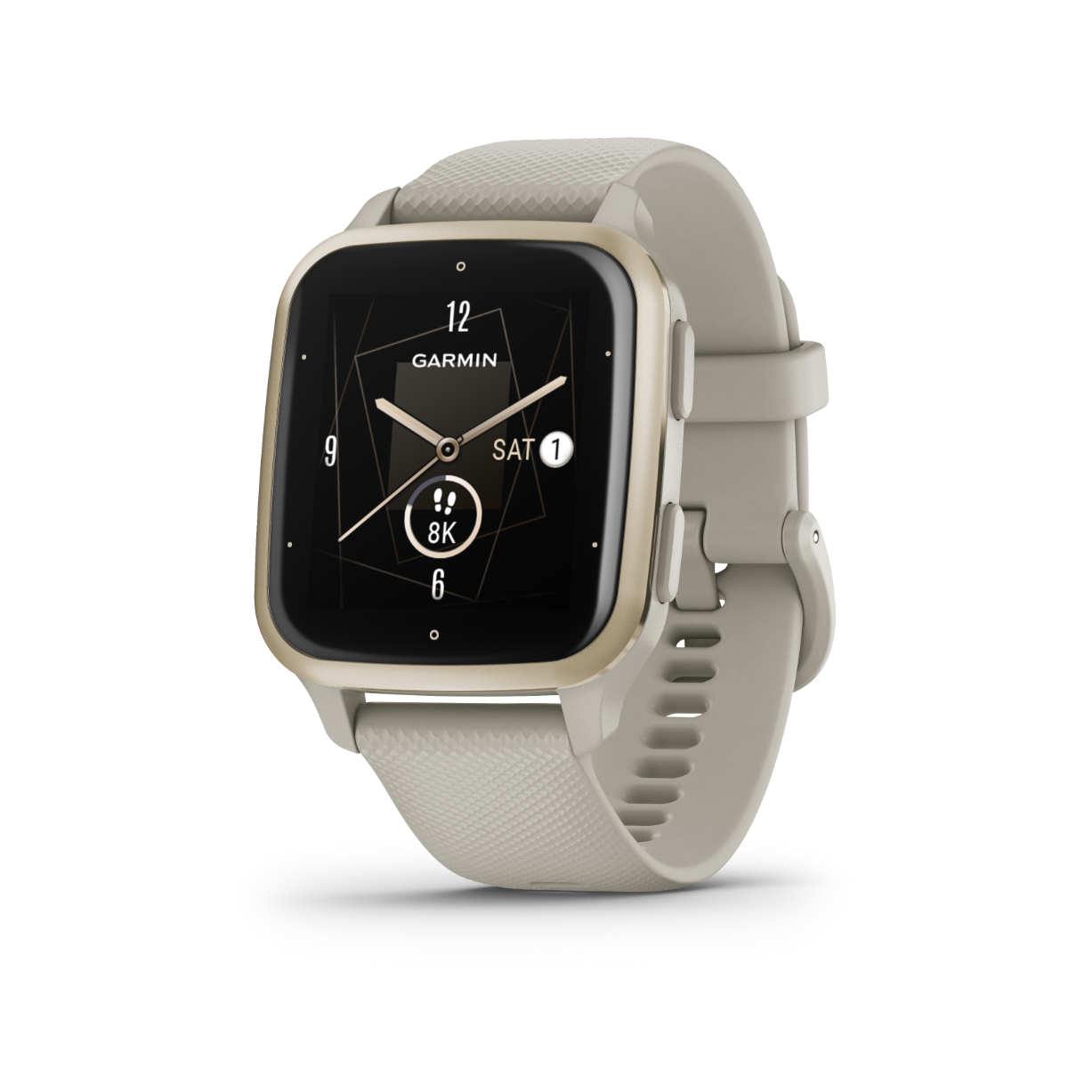 Garmin Venu Sq 2 Music, Cream Gold Aluminum Bezel with French Gray Case and Silicone Band (010-02700-02)