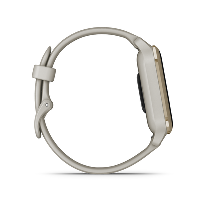 Garmin Venu Sq 2 Music, Cream Gold Aluminum Bezel with French Gray Case and Silicone Band (010-02700-02)