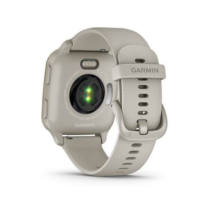Garmin Venu Sq 2 Music, Cream Gold Aluminum Bezel with French Gray Case and Silicone Band (010-02700-02)