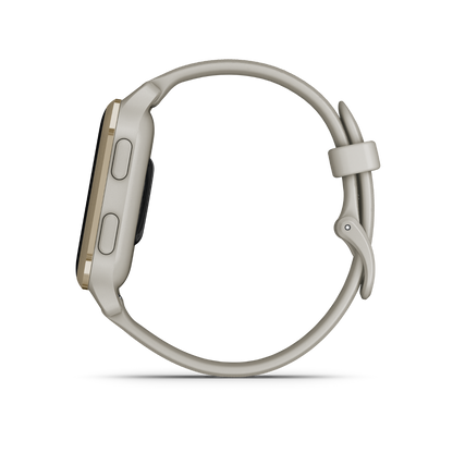 Garmin Venu Sq 2 Music, Cream Gold Aluminum Bezel with French Gray Case and Silicone Band (010-02700-02)