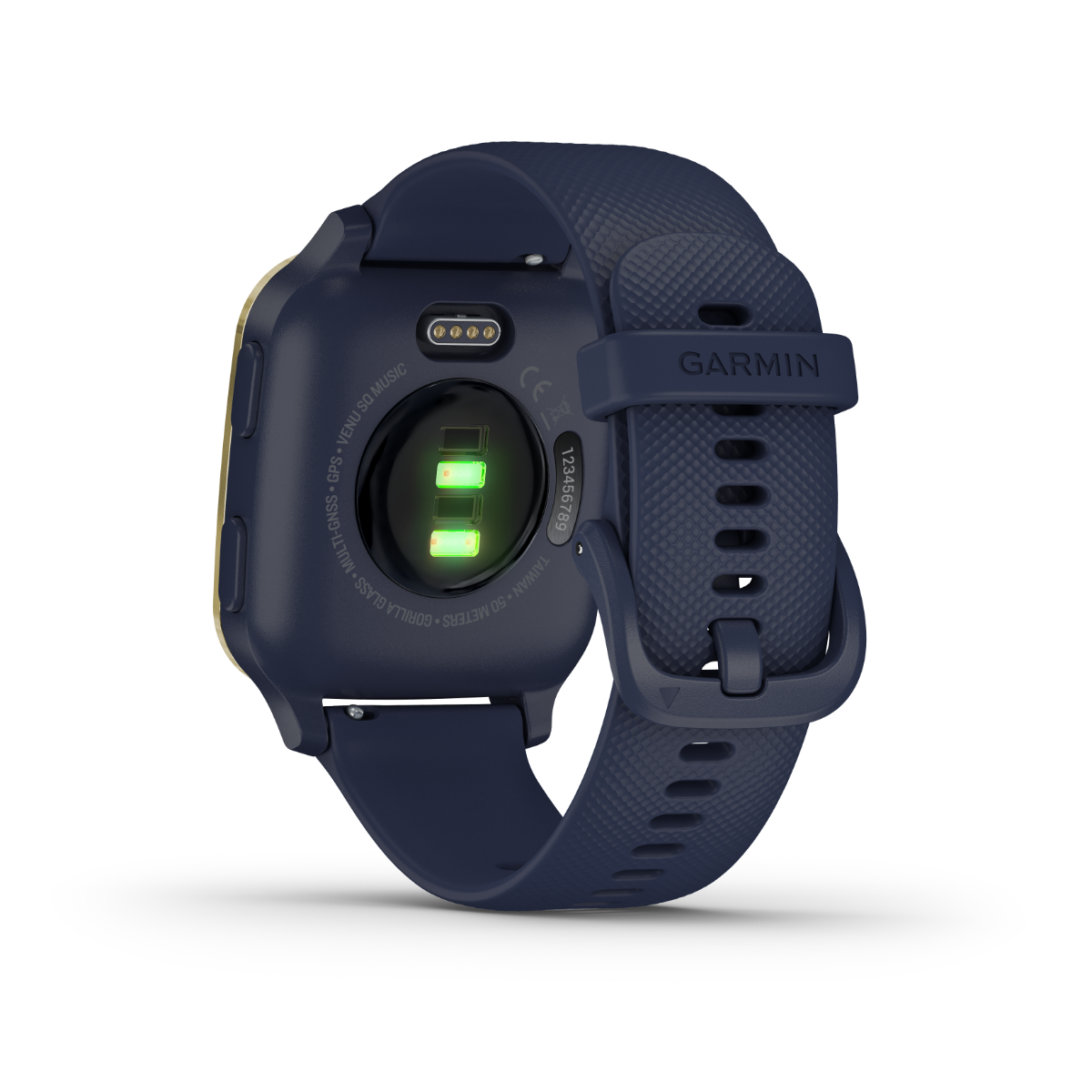 Garmin Venu Sq Music, GPS Smartwatch Navy with Light Gold Bezel (010-02426-02)