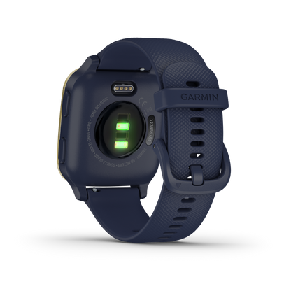 Garmin Venu Sq Music, GPS Smartwatch Navy with Light Gold Bezel (010-02426-02)